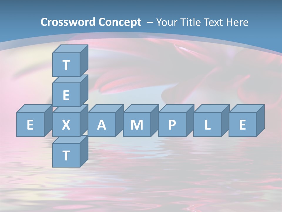 A Pink Flower Is Reflected In The Water PowerPoint Template