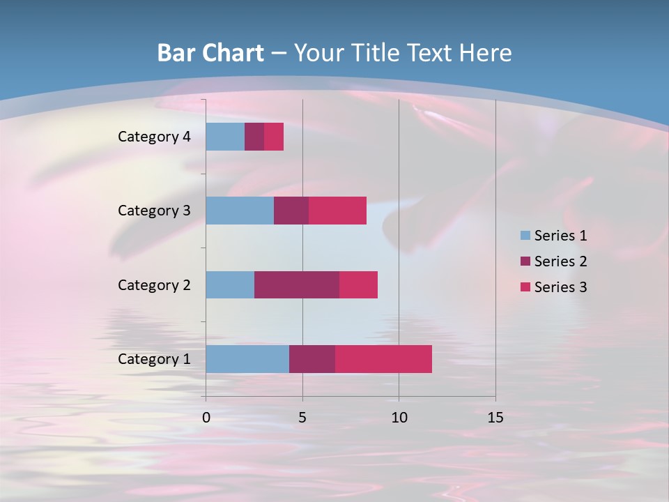 A Pink Flower Is Reflected In The Water PowerPoint Template