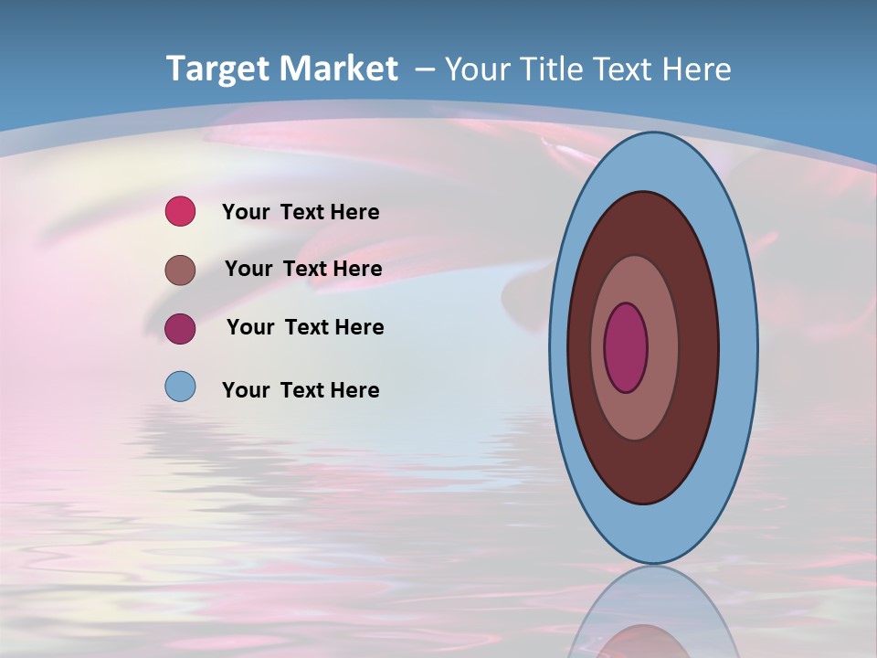 A Pink Flower Is Reflected In The Water PowerPoint Template