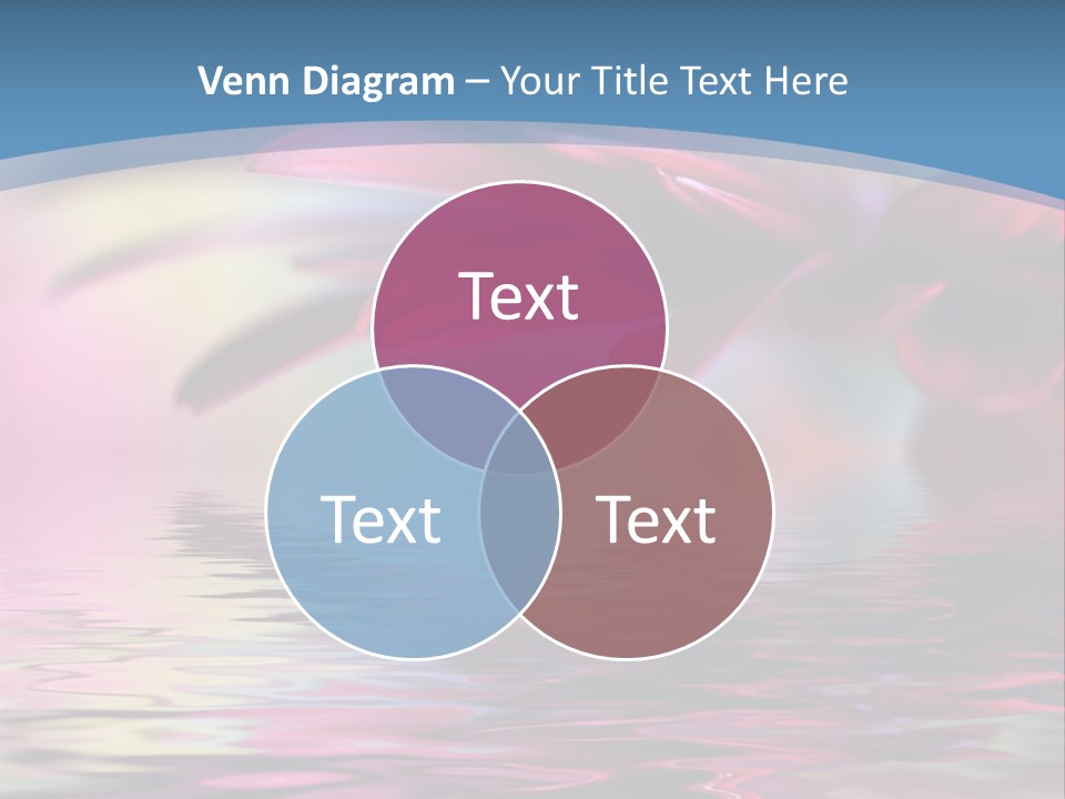 A Pink Flower Is Reflected In The Water PowerPoint Template