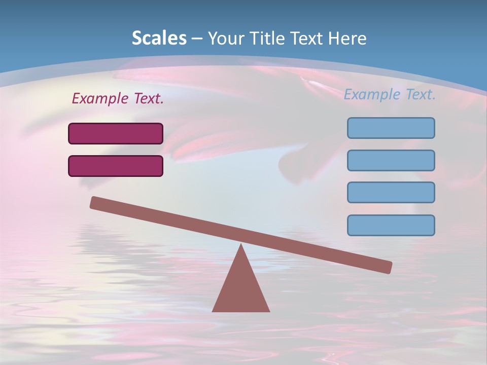 A Pink Flower Is Reflected In The Water PowerPoint Template