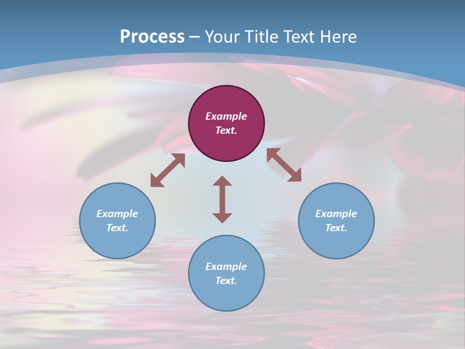 A Pink Flower Is Reflected In The Water PowerPoint Template