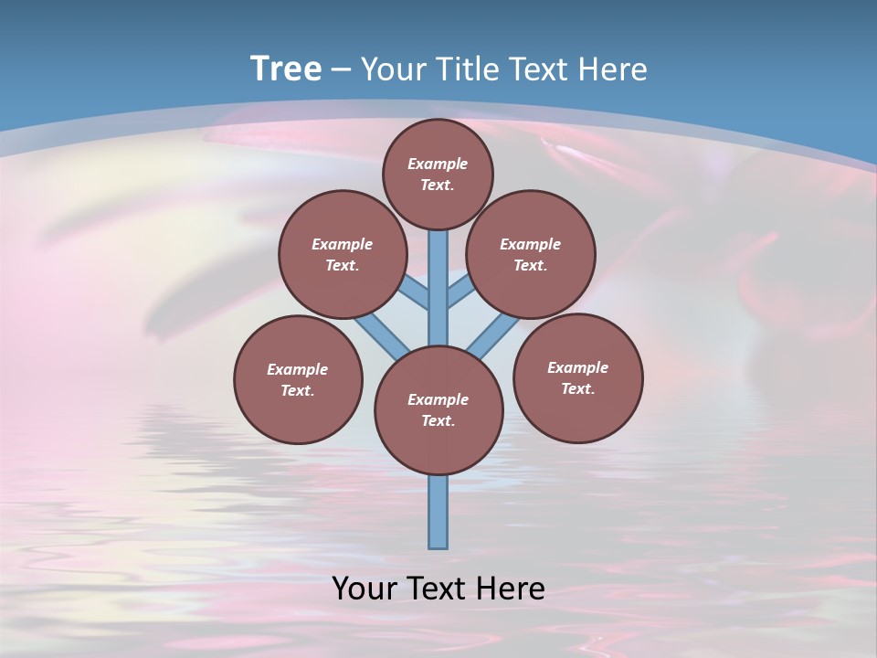 A Pink Flower Is Reflected In The Water PowerPoint Template