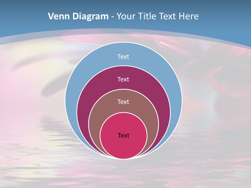 A Pink Flower Is Reflected In The Water PowerPoint Template