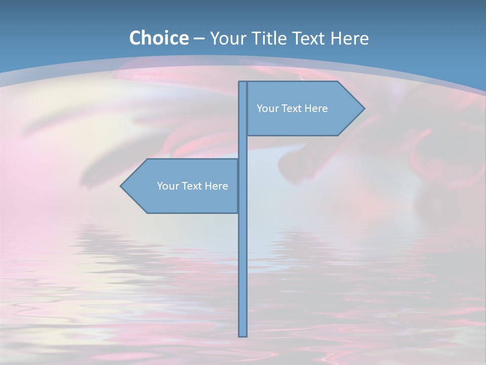 A Pink Flower Is Reflected In The Water PowerPoint Template