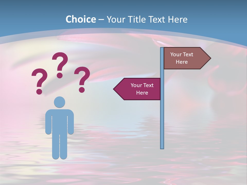 A Pink Flower Is Reflected In The Water PowerPoint Template