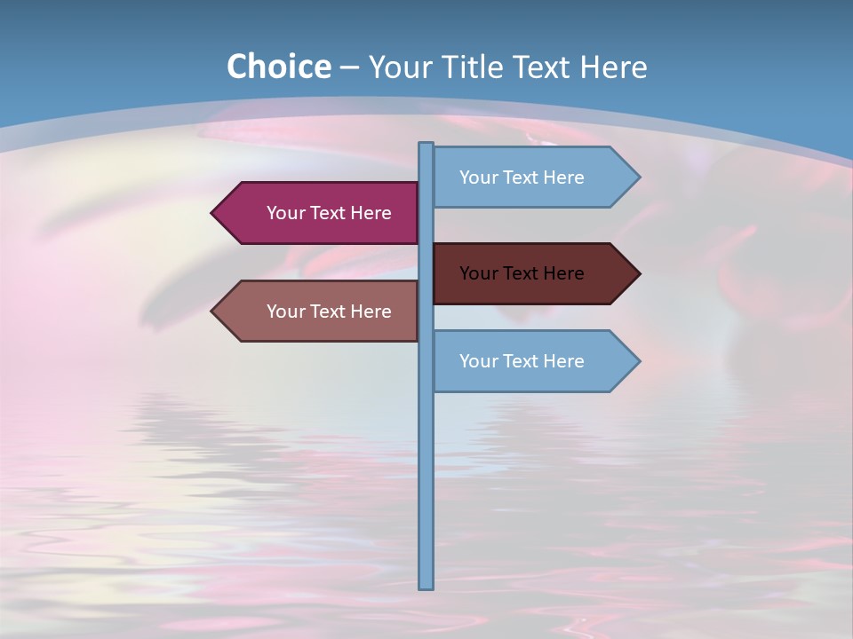 A Pink Flower Is Reflected In The Water PowerPoint Template
