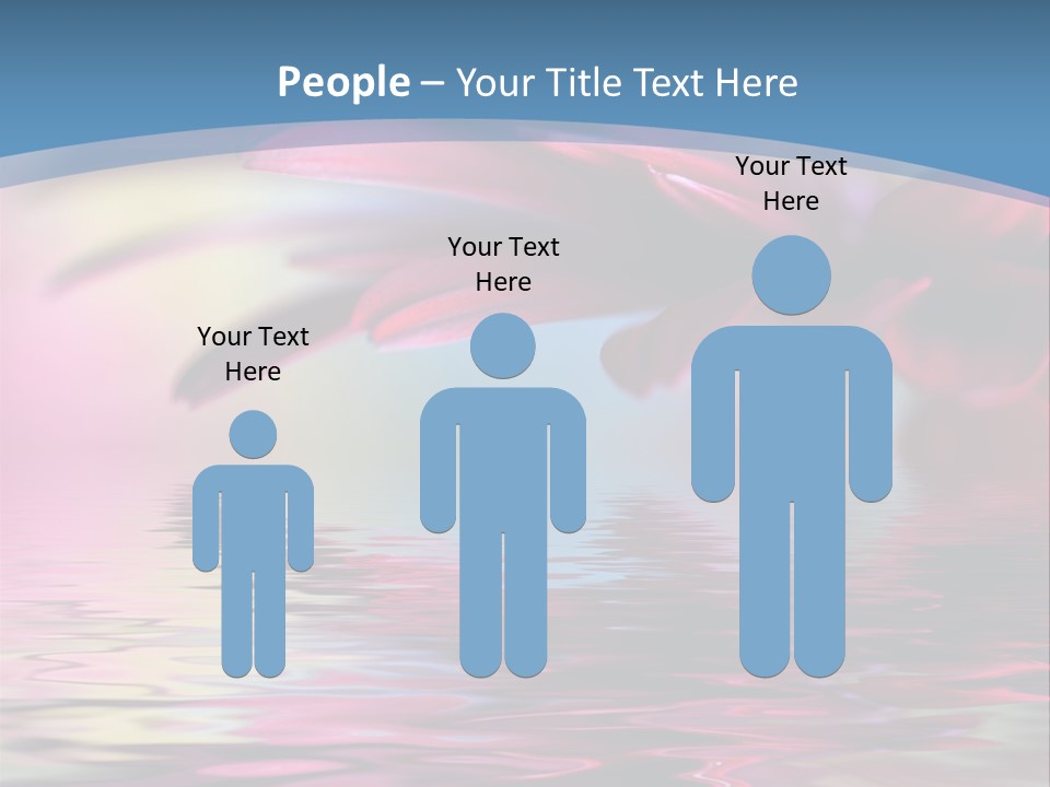 A Pink Flower Is Reflected In The Water PowerPoint Template