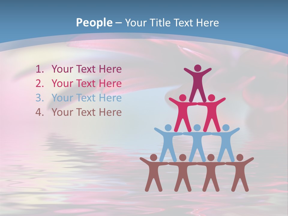 A Pink Flower Is Reflected In The Water PowerPoint Template