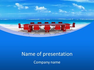 Meeting Room In A Tropical Beach PowerPoint Template