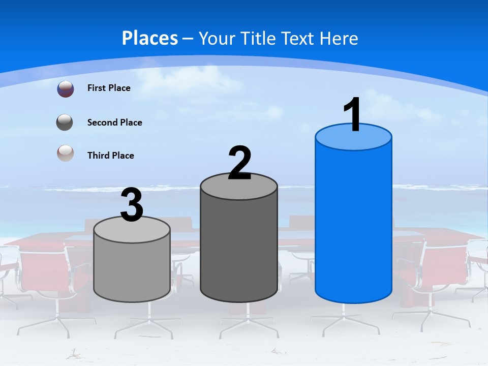 Meeting Room In A Tropical Beach PowerPoint Template