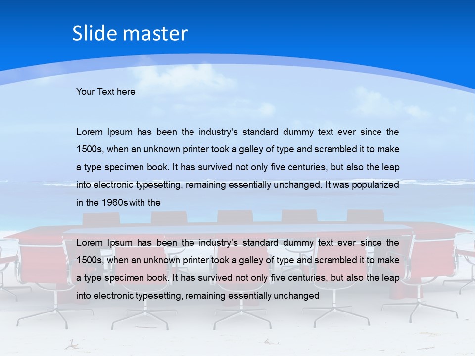 Meeting Room In A Tropical Beach PowerPoint Template