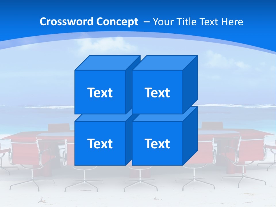 Meeting Room In A Tropical Beach PowerPoint Template