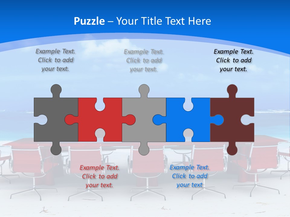 Meeting Room In A Tropical Beach PowerPoint Template