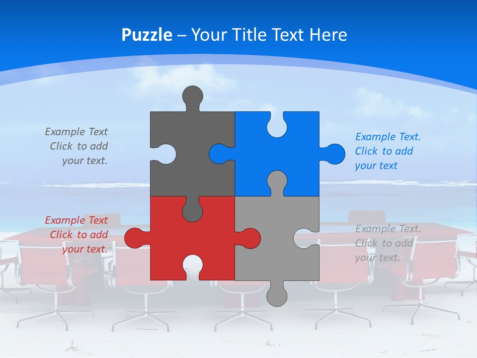 Meeting Room In A Tropical Beach PowerPoint Template