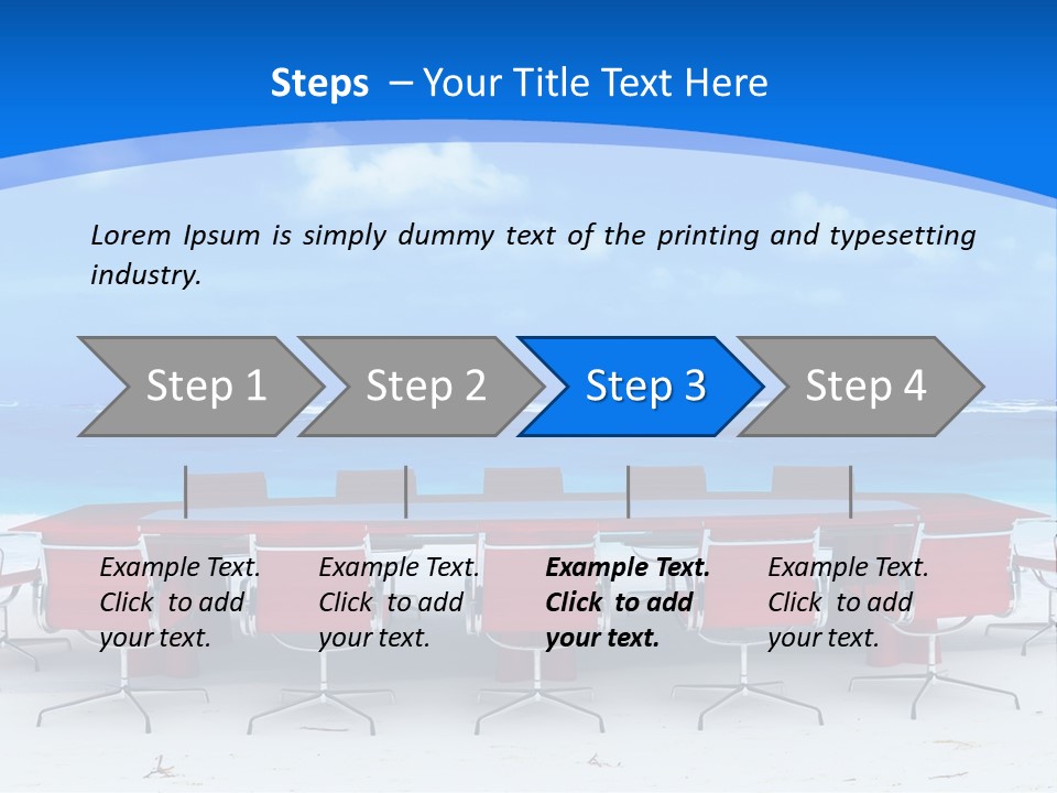 Meeting Room In A Tropical Beach PowerPoint Template