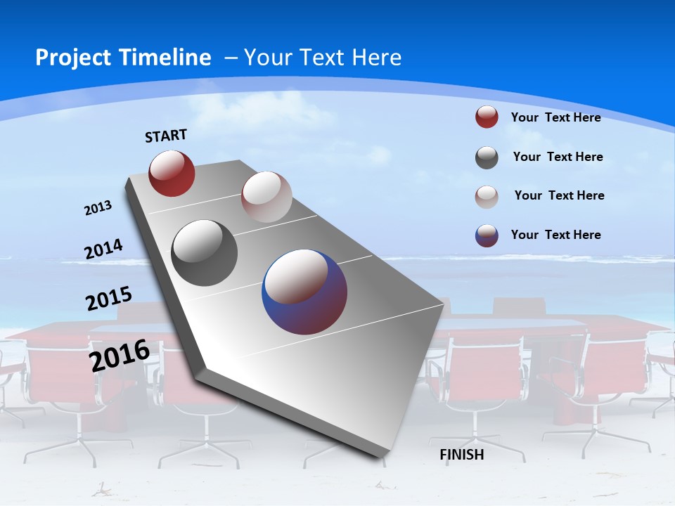 Meeting Room In A Tropical Beach PowerPoint Template