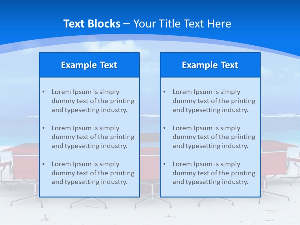 Meeting Room In A Tropical Beach PowerPoint Template