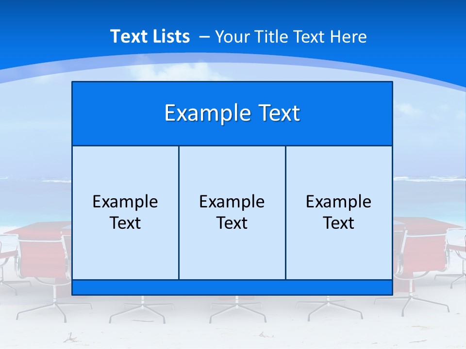 Meeting Room In A Tropical Beach PowerPoint Template