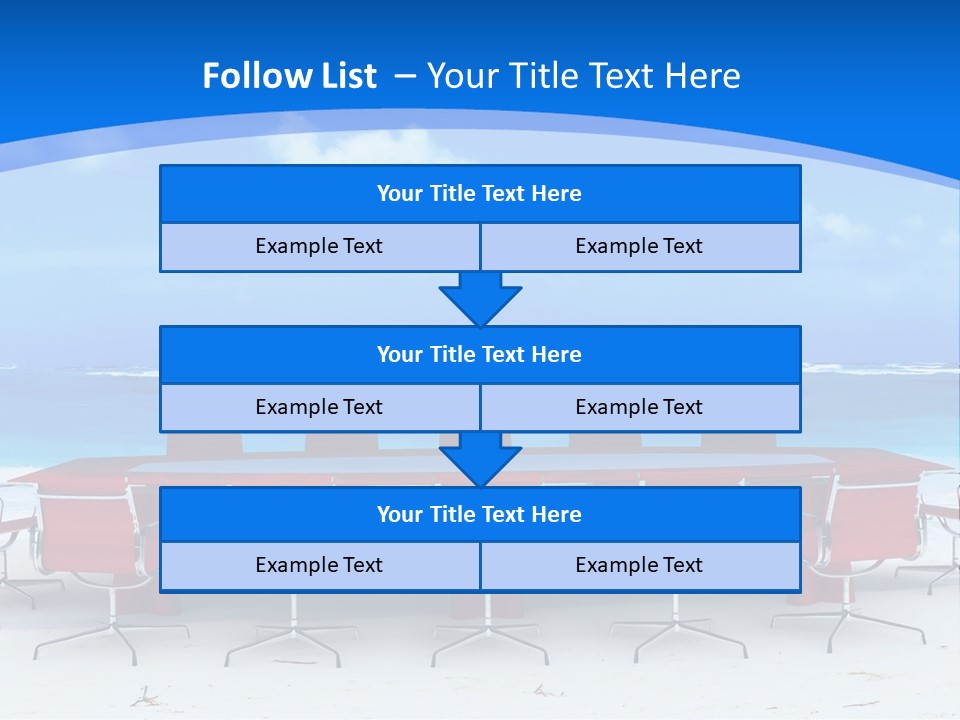 Meeting Room In A Tropical Beach PowerPoint Template