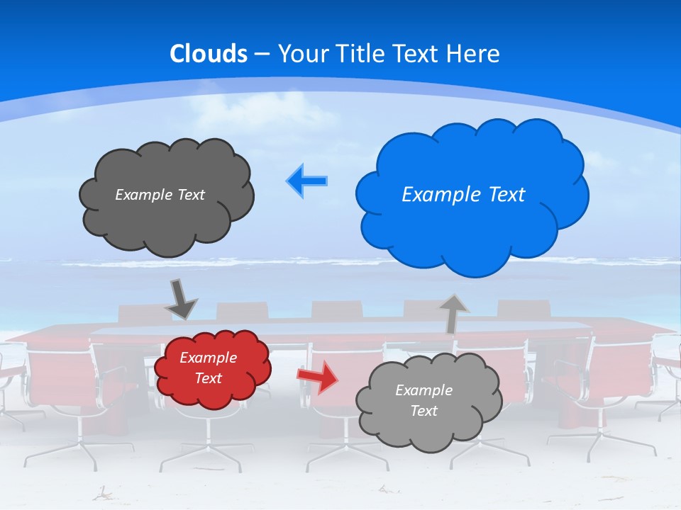 Meeting Room In A Tropical Beach PowerPoint Template