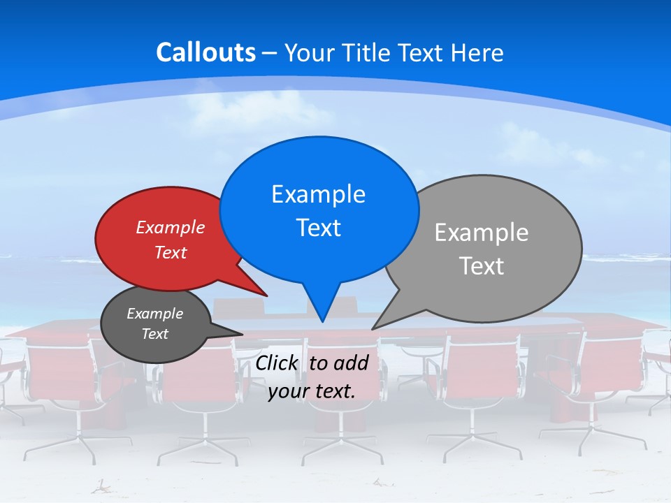 Meeting Room In A Tropical Beach PowerPoint Template
