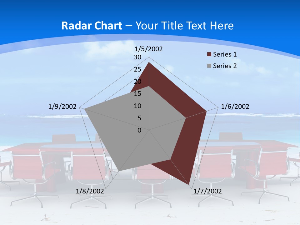 Meeting Room In A Tropical Beach PowerPoint Template