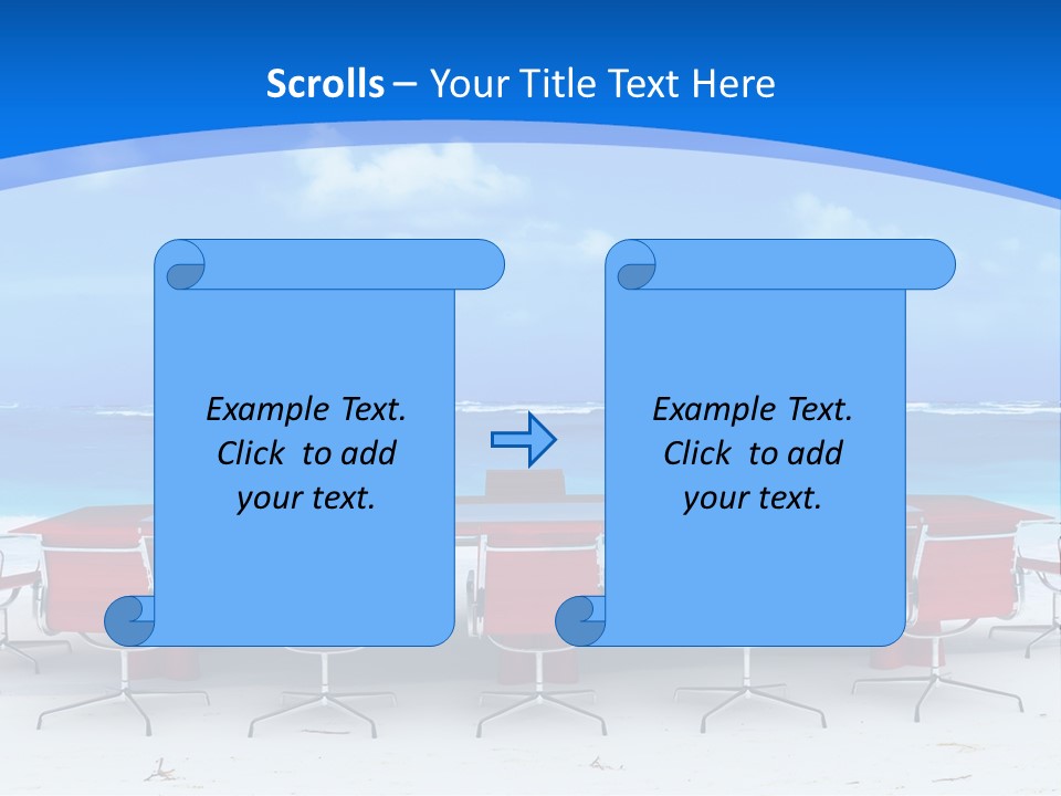 Meeting Room In A Tropical Beach PowerPoint Template