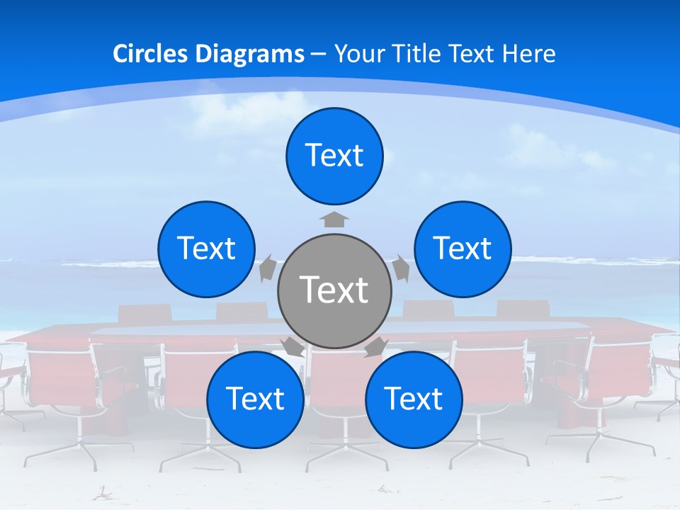 Meeting Room In A Tropical Beach PowerPoint Template