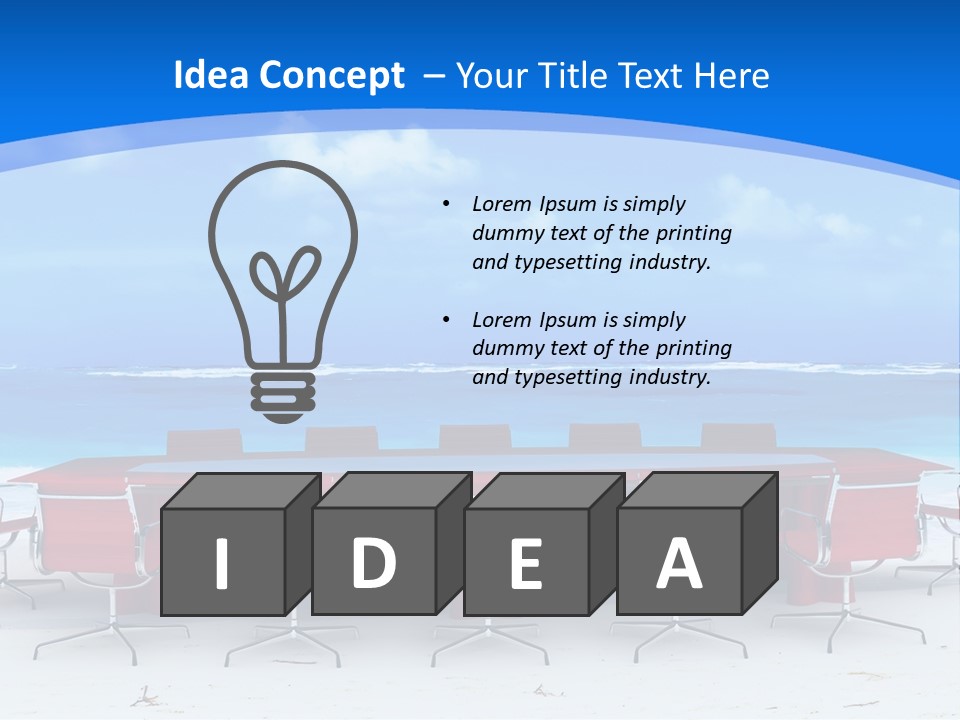 Meeting Room In A Tropical Beach PowerPoint Template