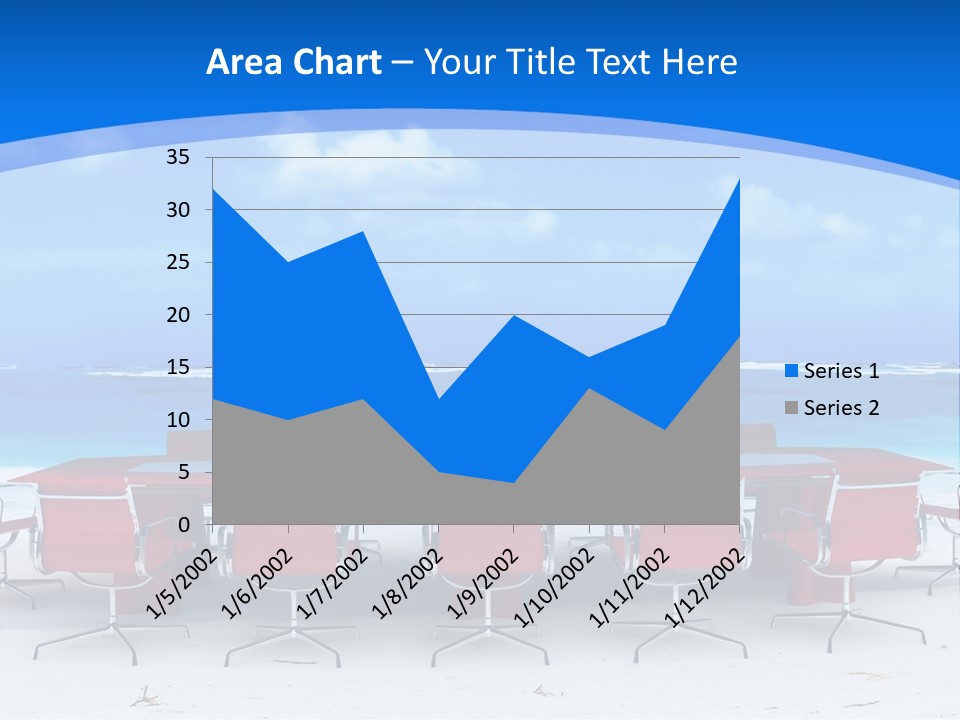 Meeting Room In A Tropical Beach PowerPoint Template