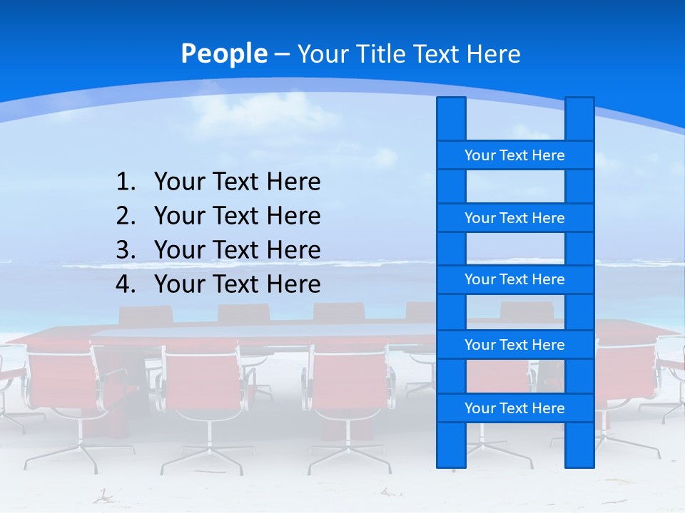 Meeting Room In A Tropical Beach PowerPoint Template