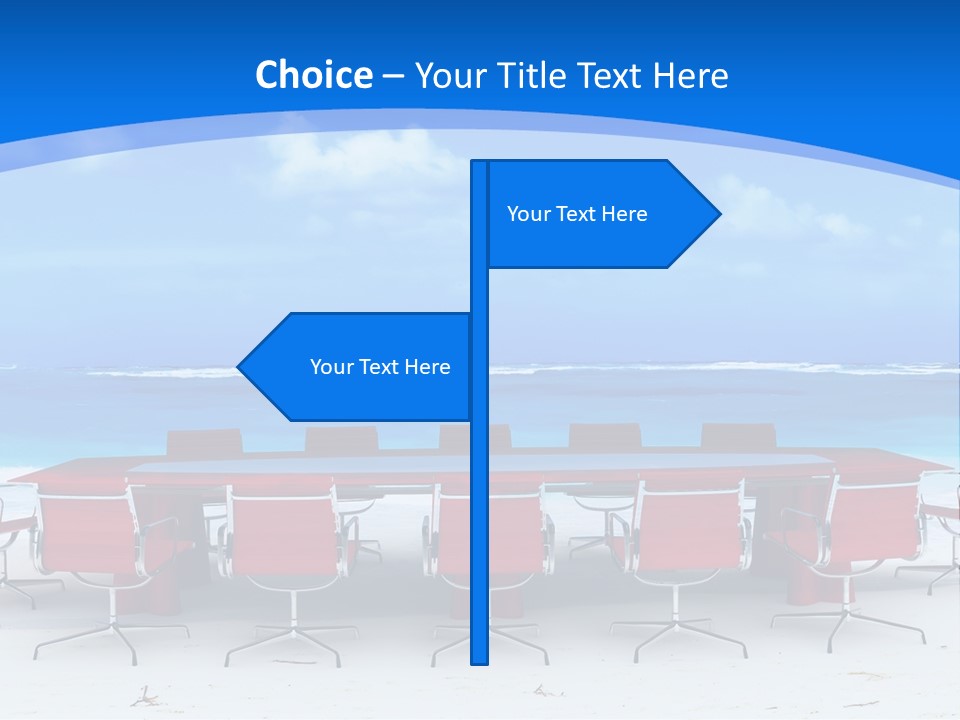 Meeting Room In A Tropical Beach PowerPoint Template