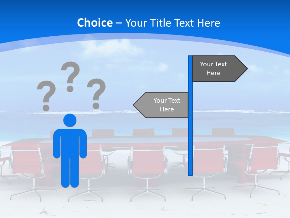 Meeting Room In A Tropical Beach PowerPoint Template