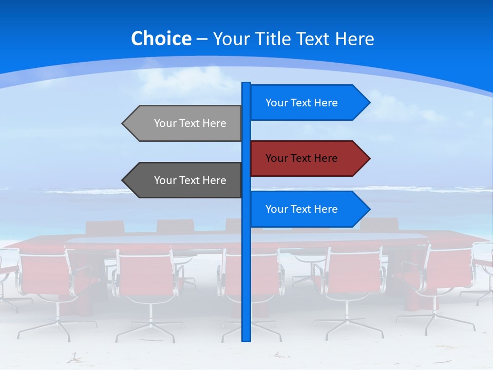 Meeting Room In A Tropical Beach PowerPoint Template