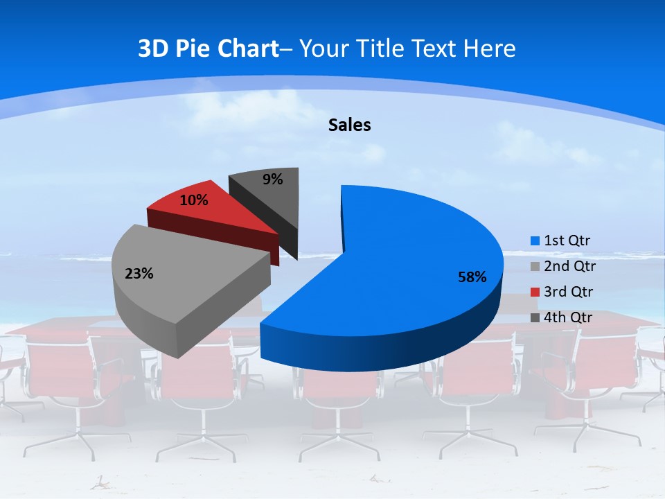 Meeting Room In A Tropical Beach PowerPoint Template