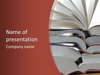 Big Stack Of Books PowerPoint Template