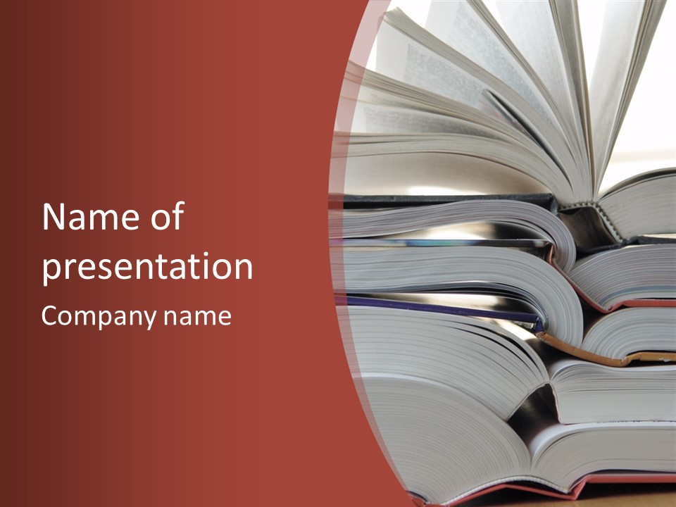 Big Stack Of Books PowerPoint Template