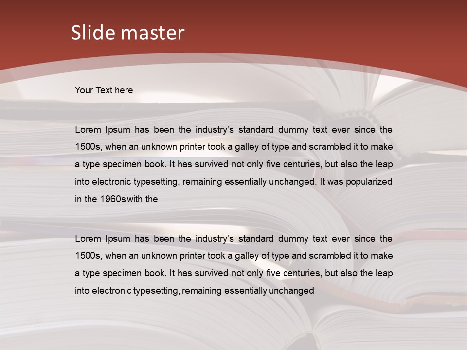 Big Stack Of Books PowerPoint Template