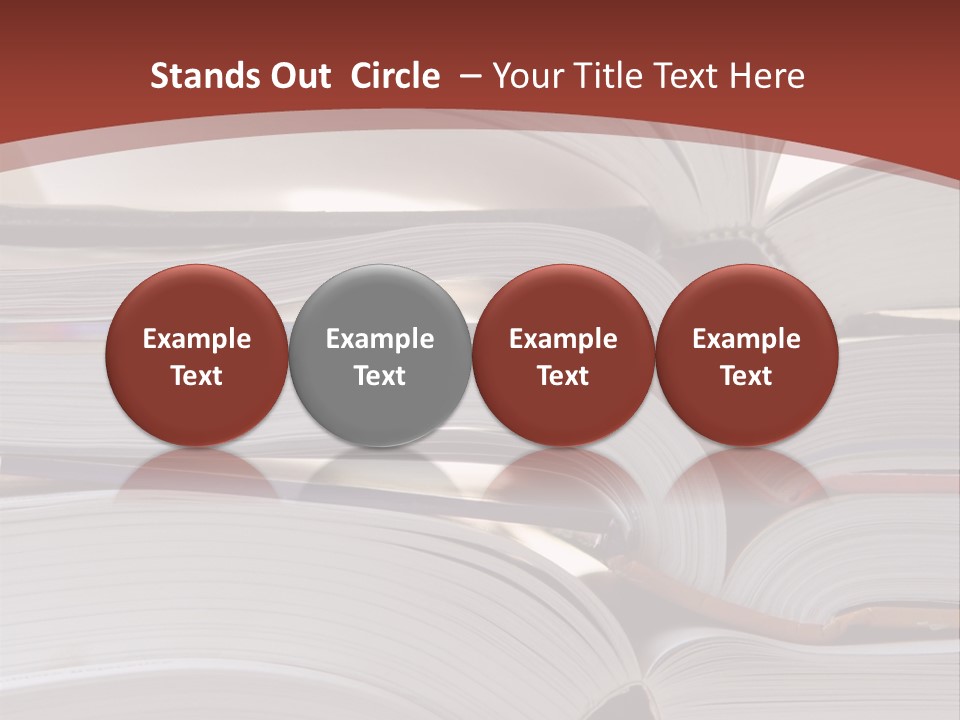 Big Stack Of Books PowerPoint Template