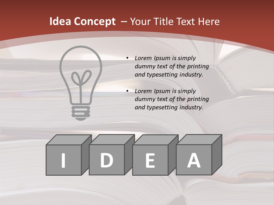 Big Stack Of Books PowerPoint Template