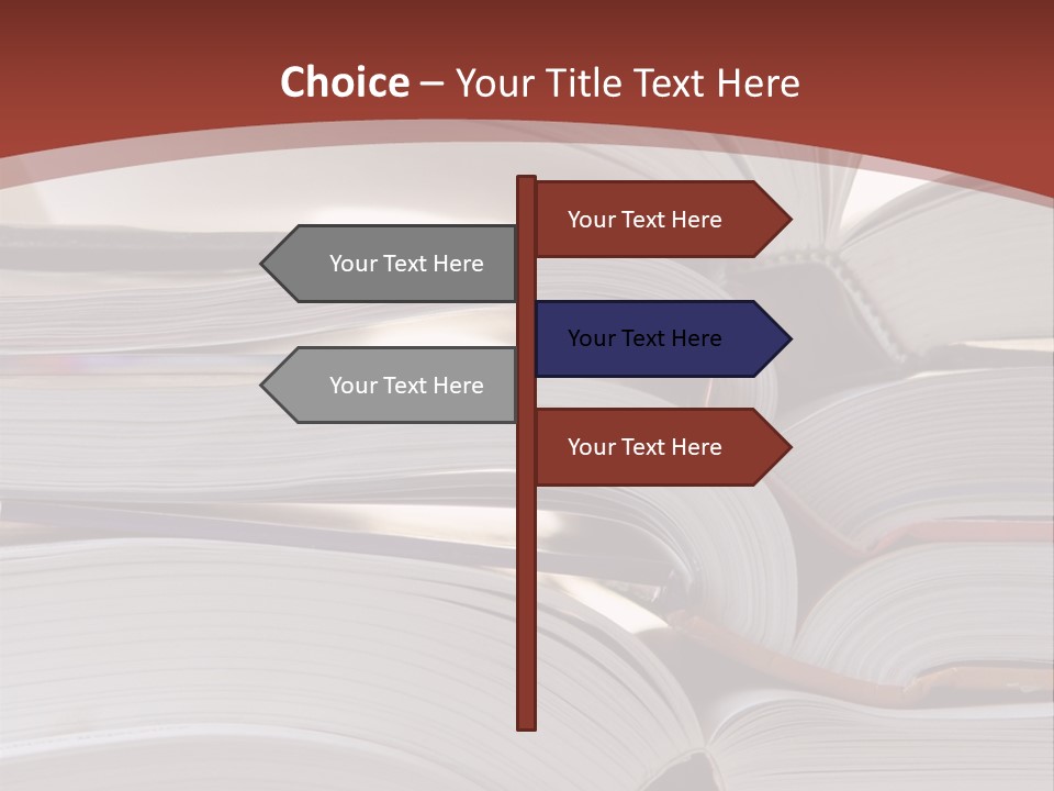 Big Stack Of Books PowerPoint Template