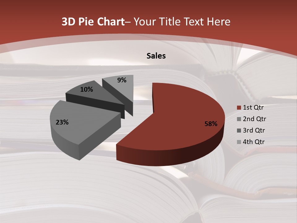 Big Stack Of Books PowerPoint Template
