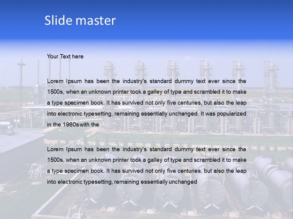 Gas Industry, Gas Injection, Storage And Extraction From Underground Storage Facilities PowerPoint Template