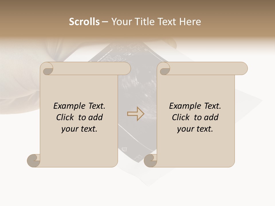 Doctor Hands With Ovary Sonogram PowerPoint Template