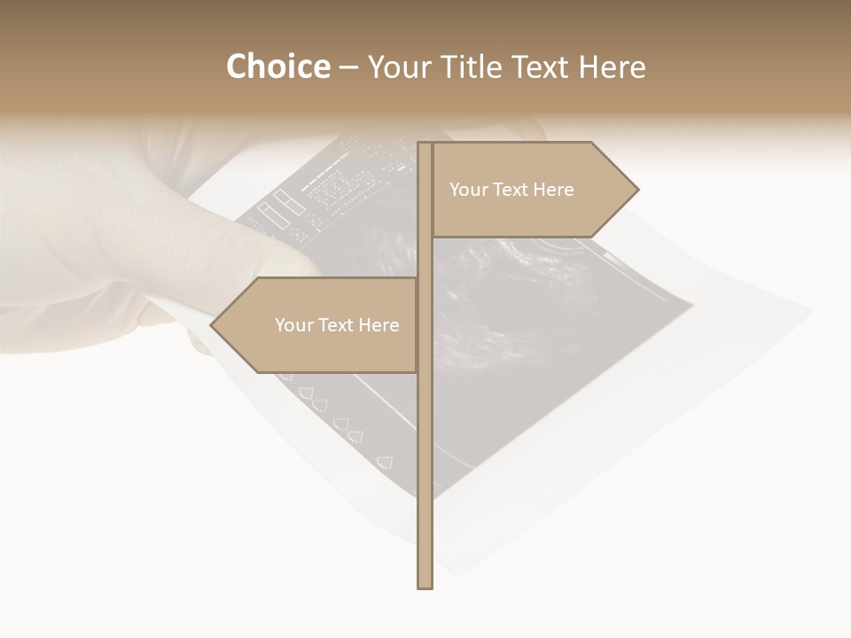 Doctor Hands With Ovary Sonogram PowerPoint Template