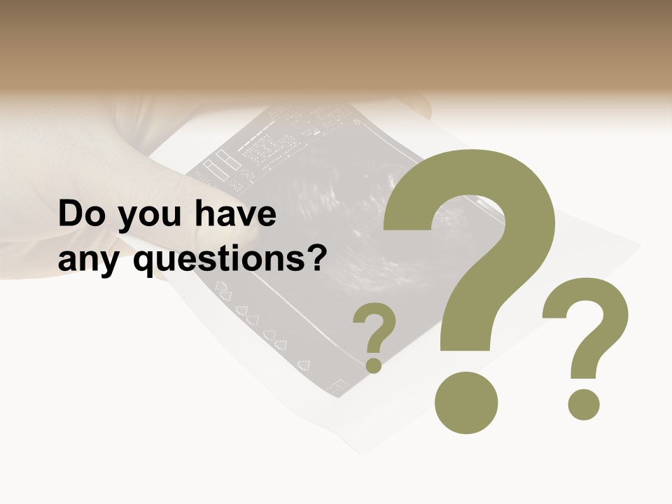 Doctor Hands With Ovary Sonogram PowerPoint Template