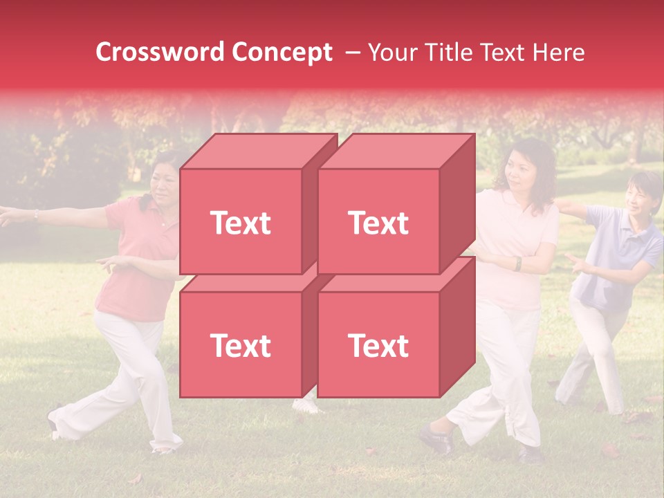 A Group Of Asian Ladies Exercising In The Park PowerPoint Template