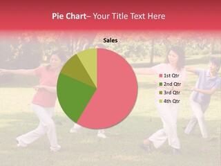 A Group Of Asian Ladies Exercising In The Park PowerPoint Template