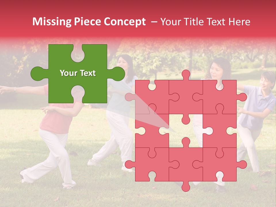 A Group Of Asian Ladies Exercising In The Park PowerPoint Template